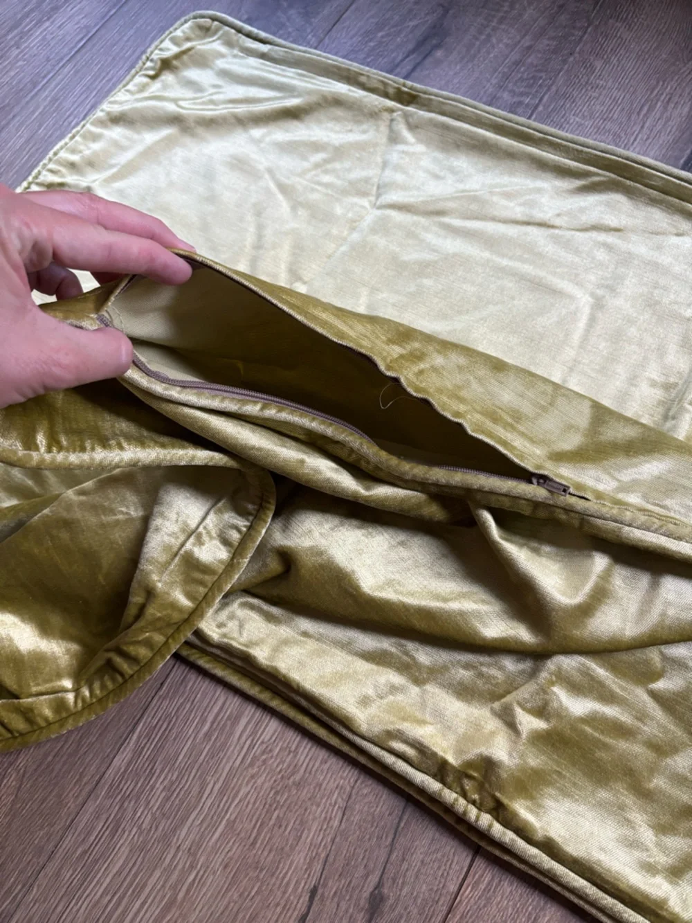 Set of 2 Luxury Velvet Lumbar Pillow Covers 18x40 Chartreuse Gold Designer